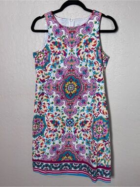 Maggy London Sleeveless Paisley Sheath Dress Multicolor Women's 6